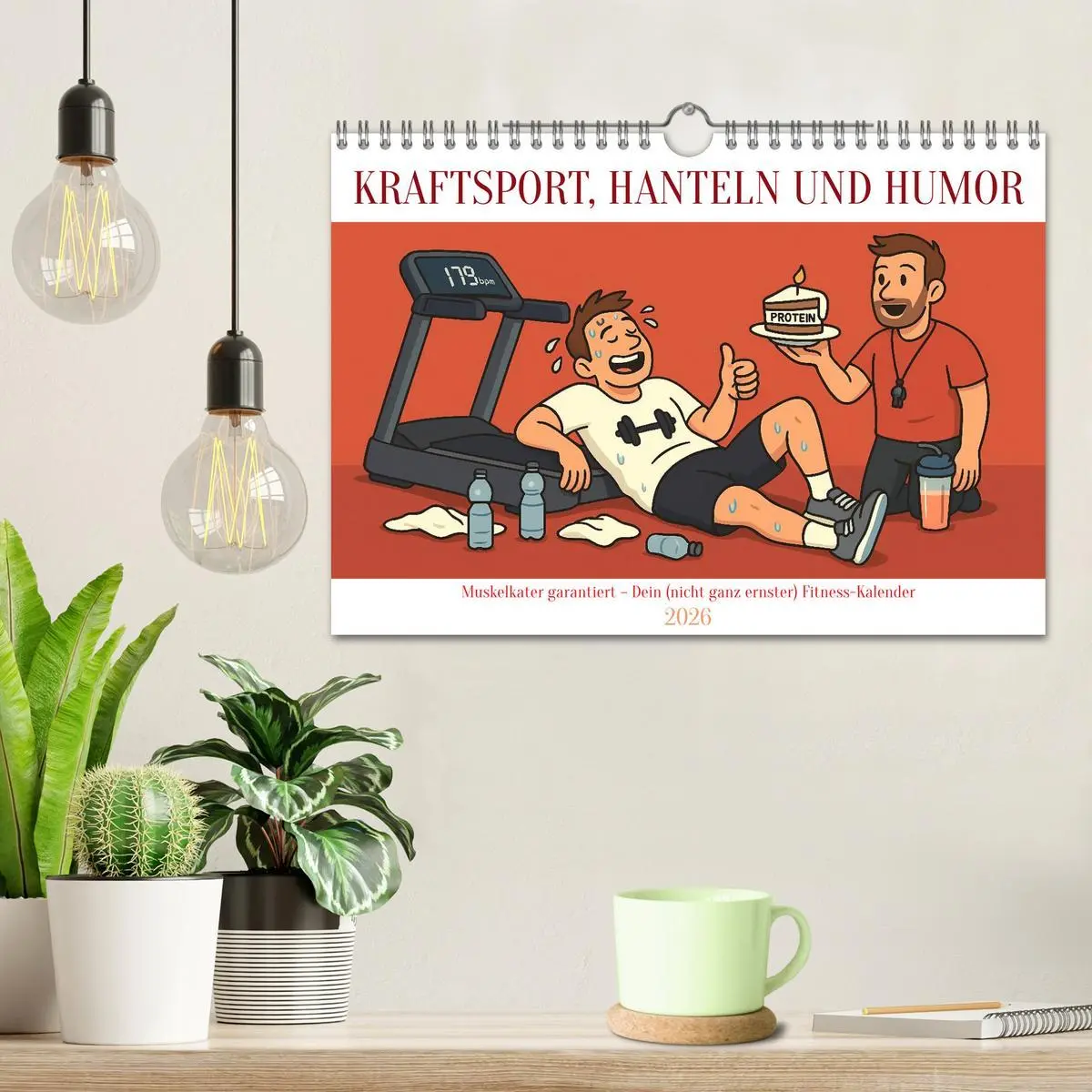 Bild: 9783516599053 | Kraftsport, Hanteln und Humor (Wandkalender 2026 DIN A4 quer),...