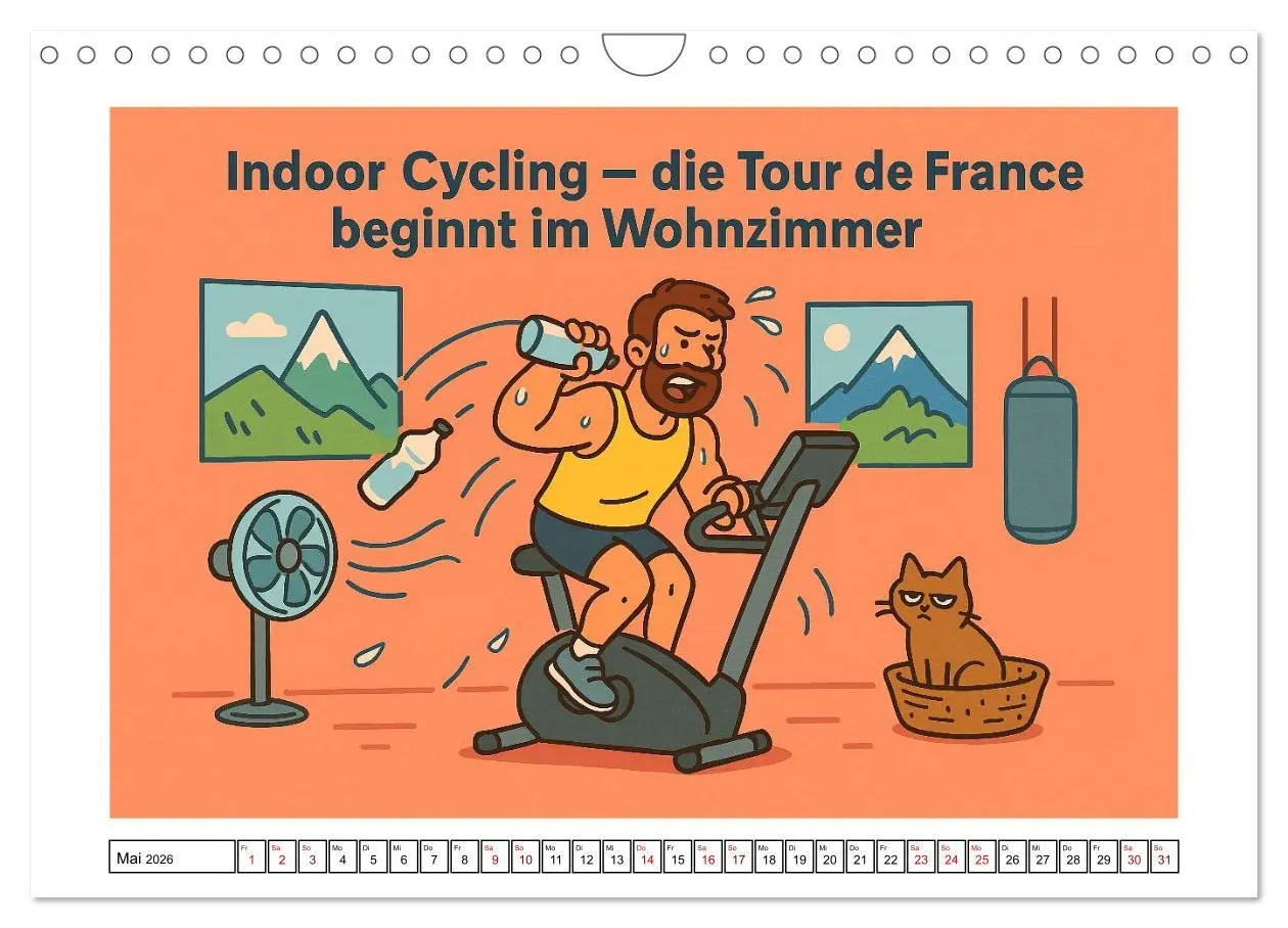 Bild: 9783516599053 | Kraftsport, Hanteln und Humor (Wandkalender 2026 DIN A4 quer),...