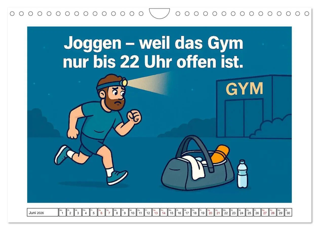 Bild: 9783516599053 | Kraftsport, Hanteln und Humor (Wandkalender 2026 DIN A4 quer),...