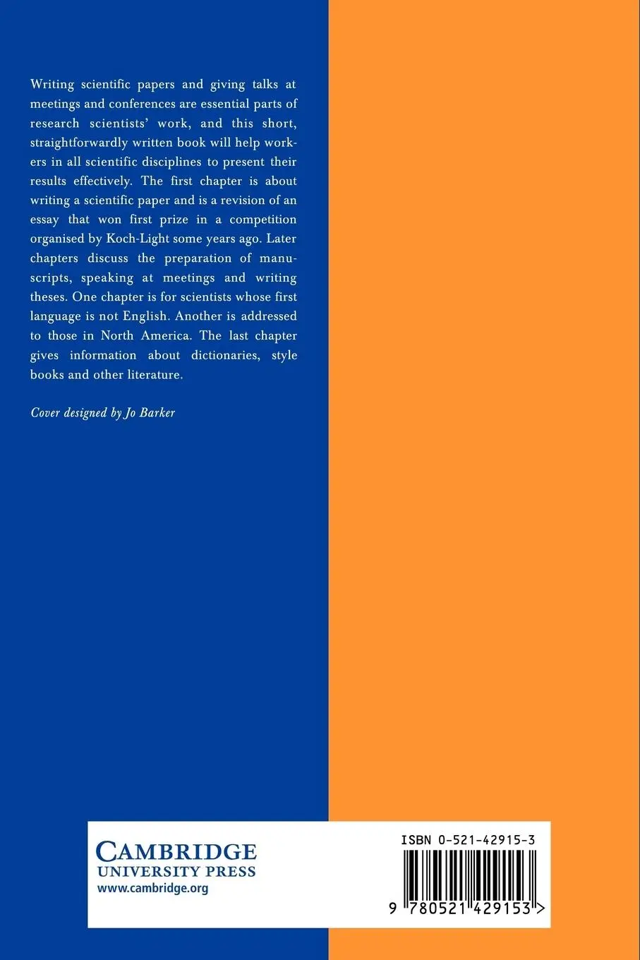 Rückseite: 9780521429153 | Communicating in Science | Booth (u. a.) | Taschenbuch | Englisch