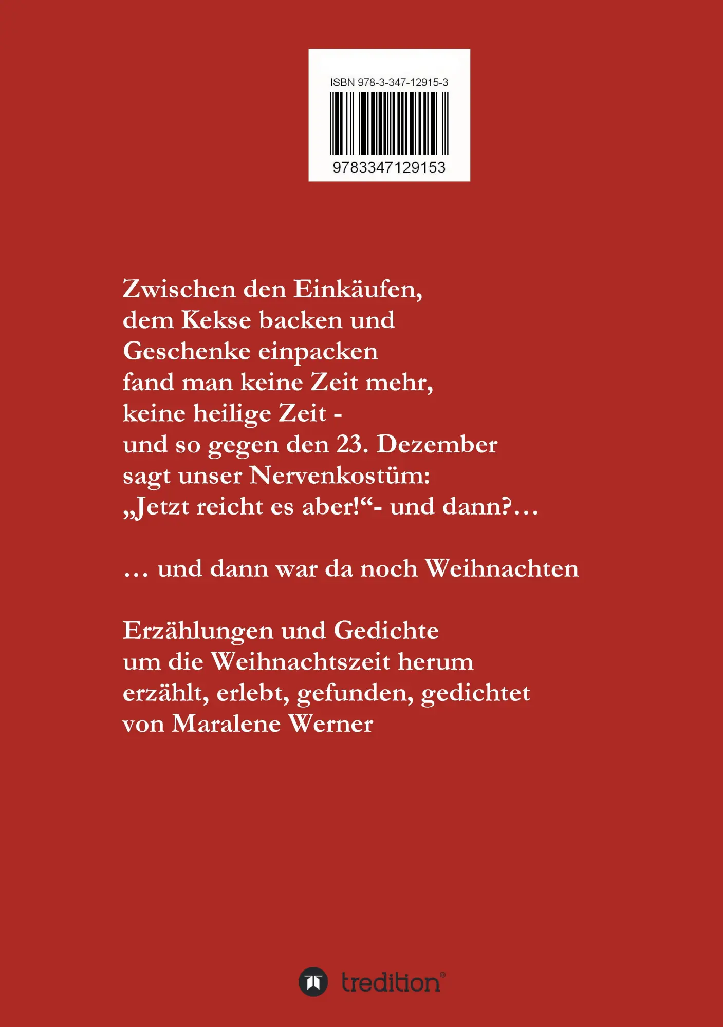 Rückseite: 9783347129153 | ... und dann war da noch Weihnachten | Weihnachtliche Geschichten
