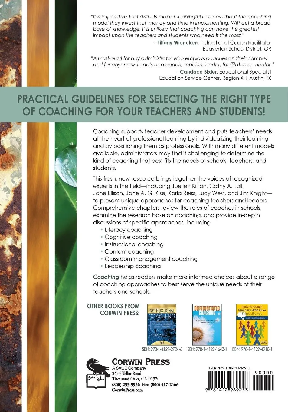 Rückseite: 9781412969253 | Coaching | Approaches and Perspectives | Jim Knight | Taschenbuch