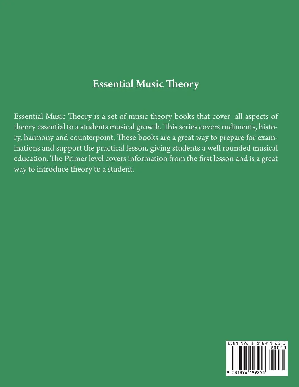 Rückseite: 9781896499253 | Essential Music Theory Primer | Mark Sarnecki | Taschenbuch | Englisch