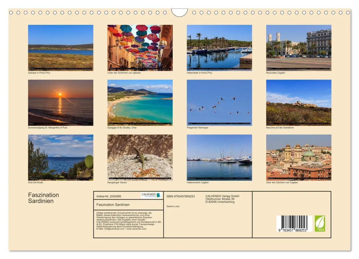 Bild: 9783457869253 | Faszination Sardinien (Wandkalender 2026 DIN A3 quer), CALVENDO...