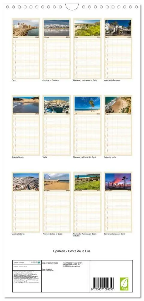 Bild: 9783457099353 | Familienplaner 2025 - Spanien - Costa de la Luz mit 5 Spalten...