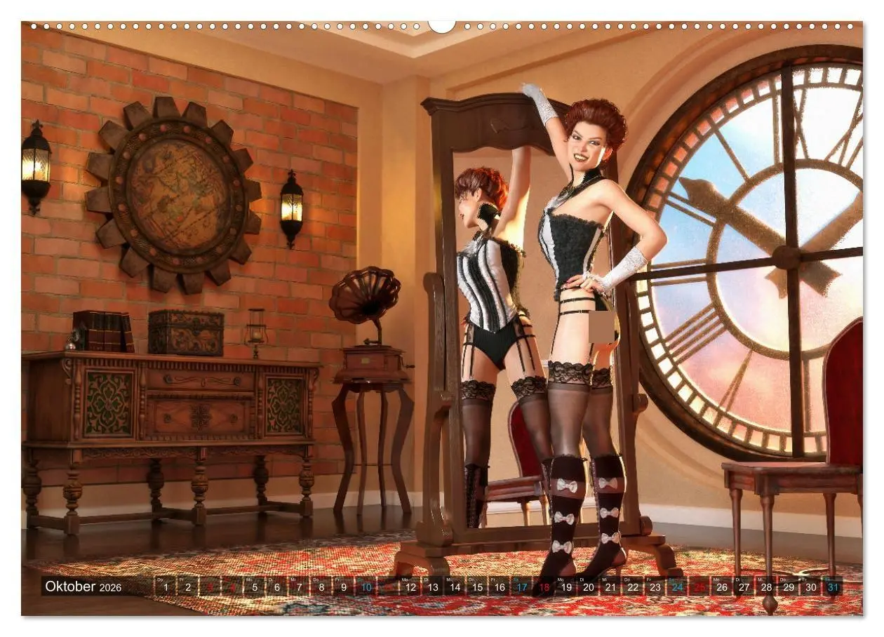 Bild: 9783457619353 | Steampunk Ladys Pin Up (Wandkalender 2026 DIN A2 quer), CALVENDO...