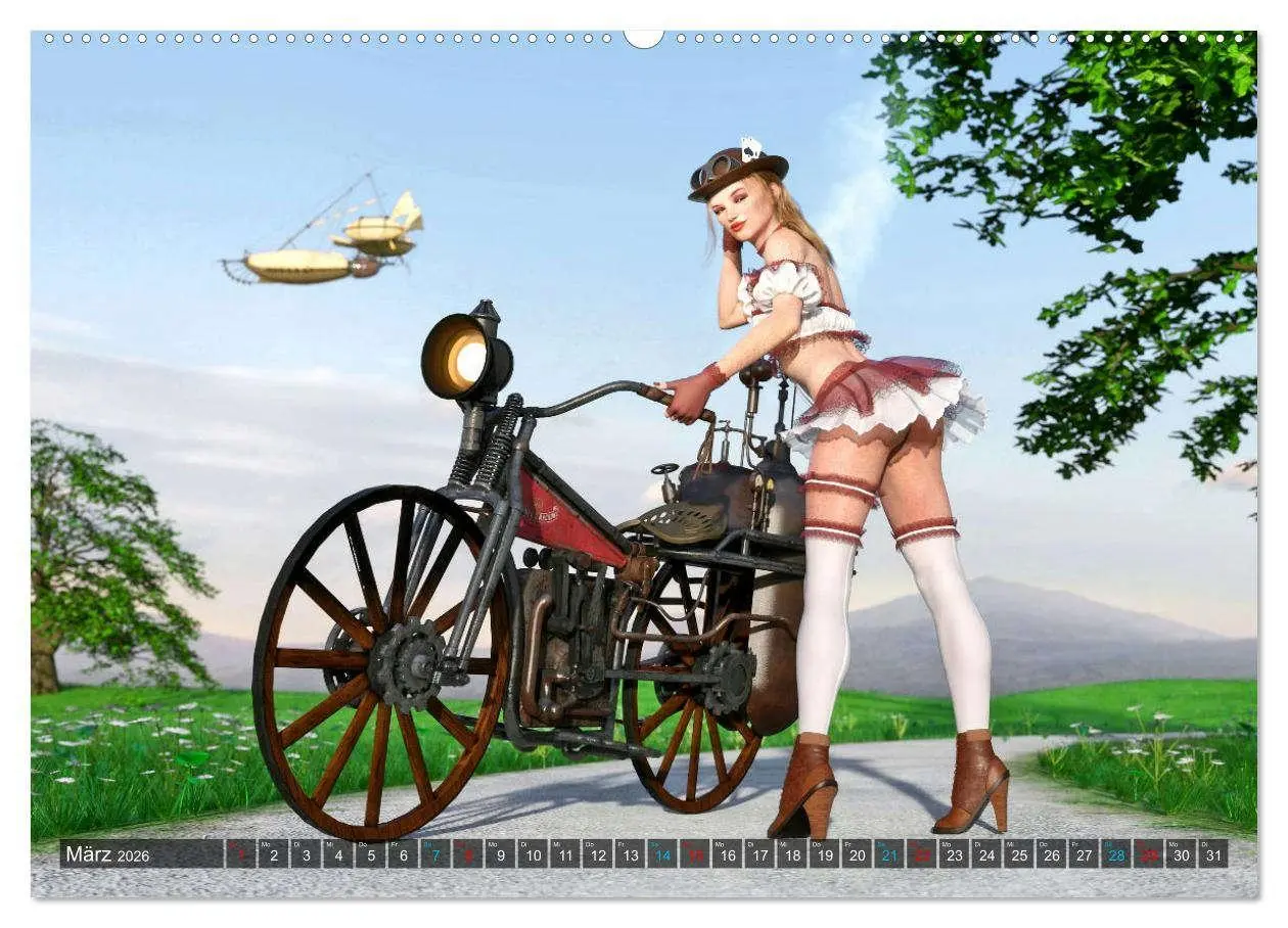 Bild: 9783457619353 | Steampunk Ladys Pin Up (Wandkalender 2026 DIN A2 quer), CALVENDO...