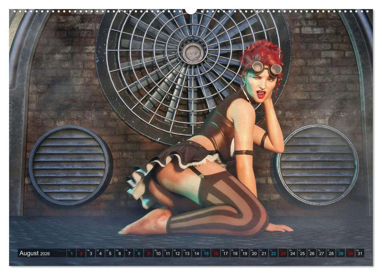Bild: 9783457619353 | Steampunk Ladys Pin Up (Wandkalender 2026 DIN A2 quer), CALVENDO...