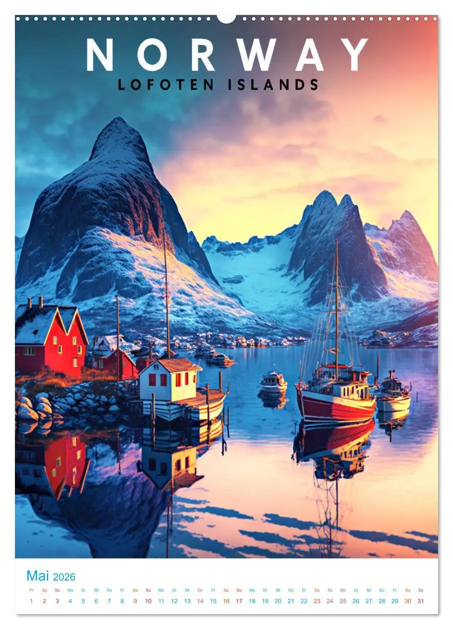 Bild: 9783516329353 | Lofoten - Old School Poster Style (hochwertiger Premium...