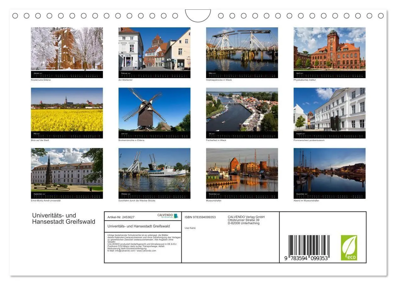 Bild: 9783594099353 | Univeritäts- und Hansestadt Greifswald (Wandkalender 2027 DIN A4...