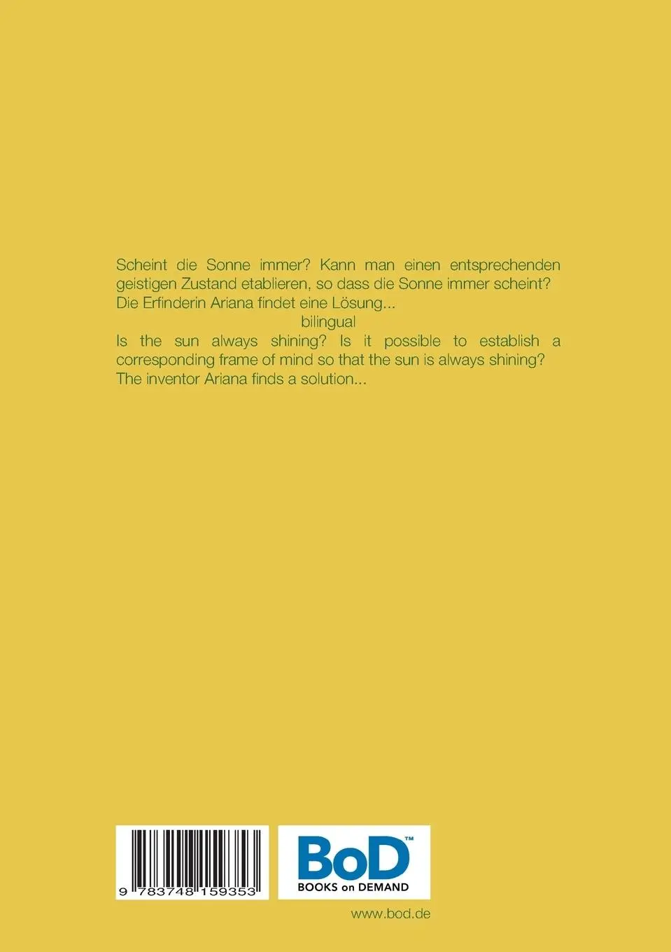 Rückseite: 9783748159353 | Sunlight point | Sonnenlichtpunkt | Marion Wolters | Taschenbuch