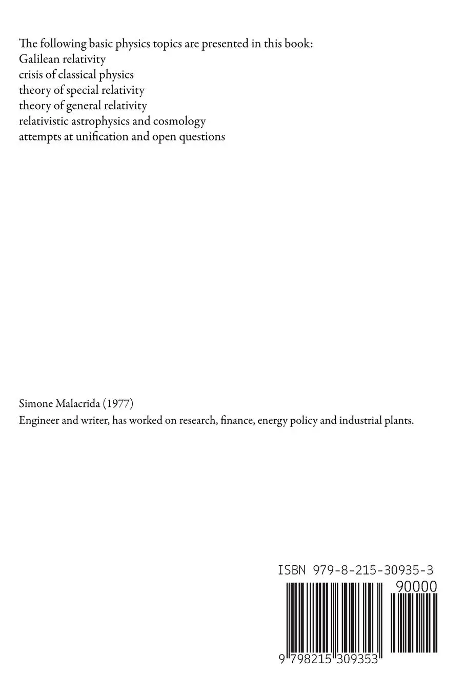 Rückseite: 9798215309353 | Relativity Theory | Simone Malacrida | Taschenbuch | Englisch | 2022
