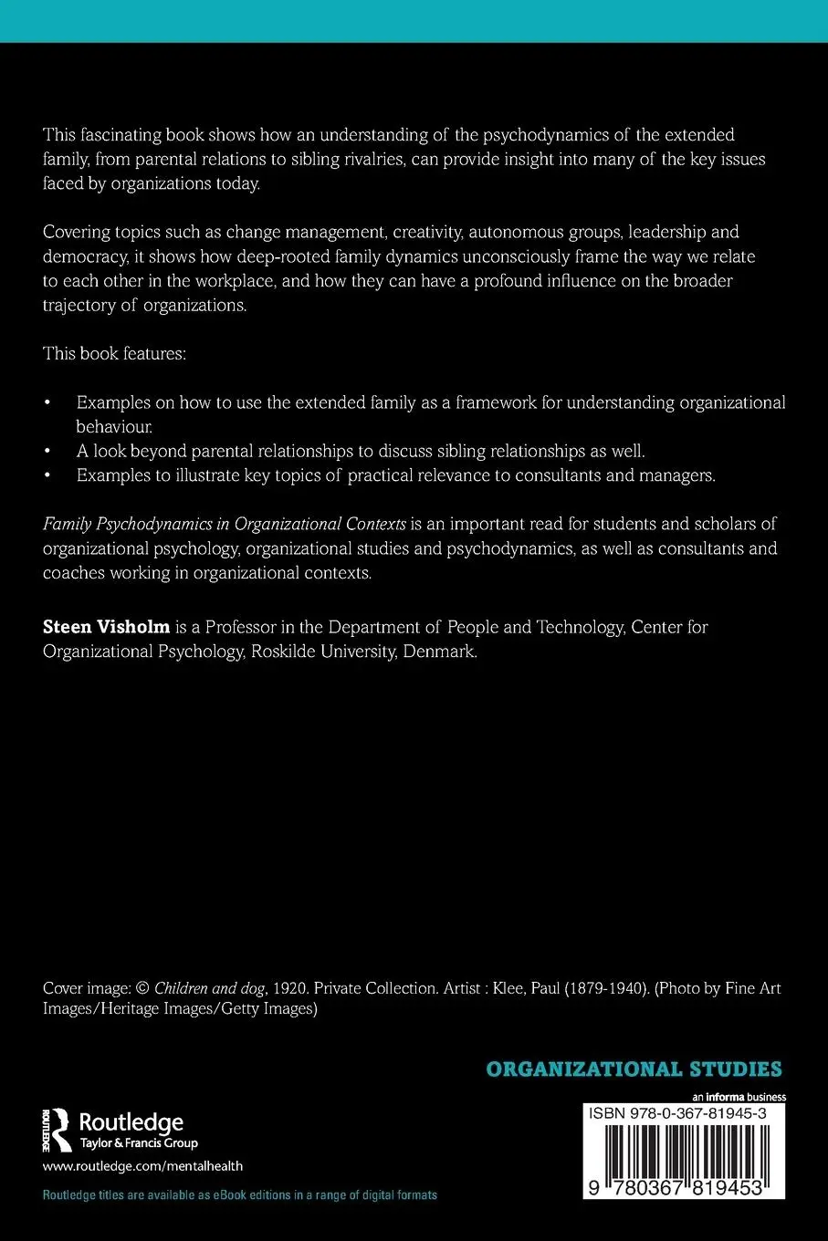 Rückseite: 9780367819453 | Family Psychodynamics in Organizational Contexts | Steen Visholm
