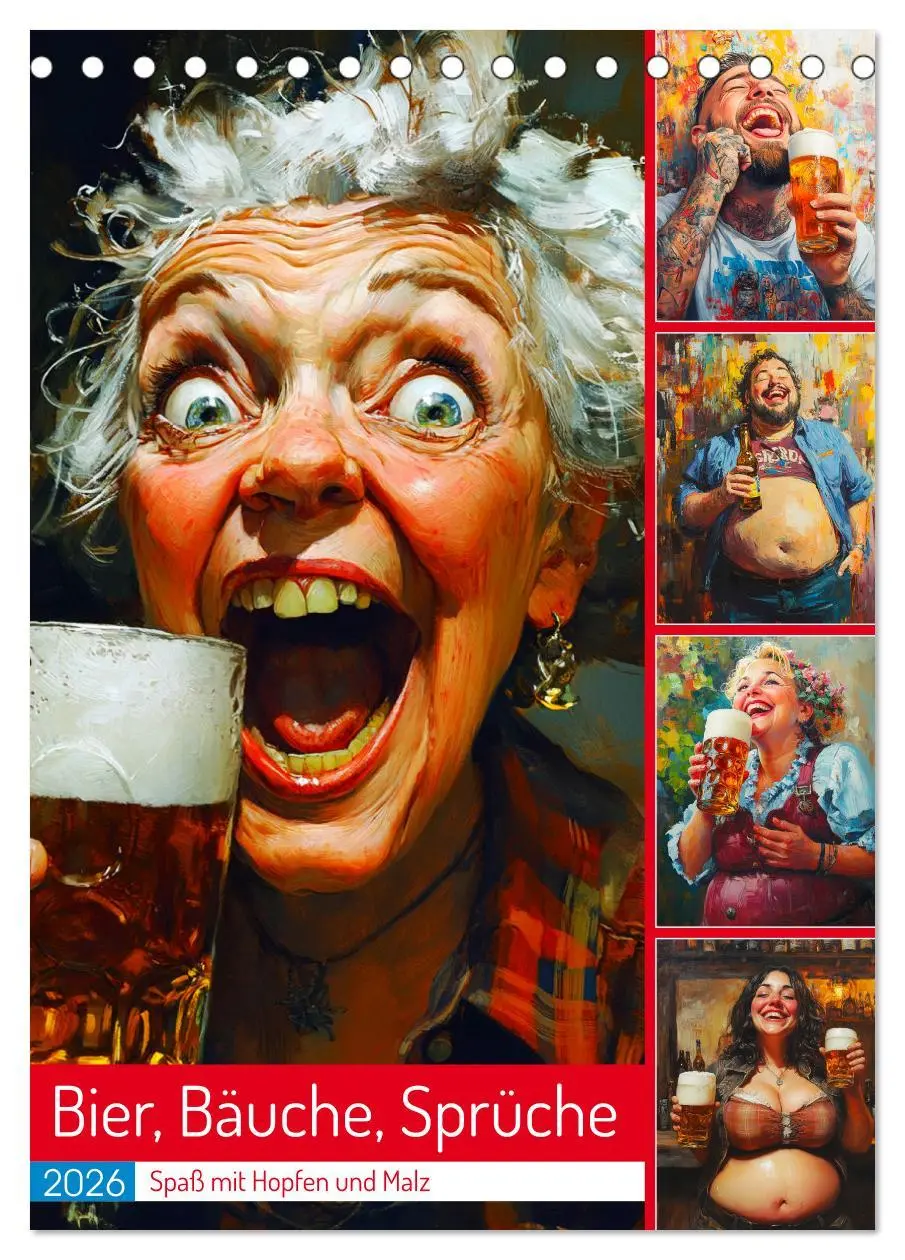 Cover: 9783516249453 | Bier, Bäuche, Sprüche. Spaß mit Hopfen und Malz (Tischkalender 2026...