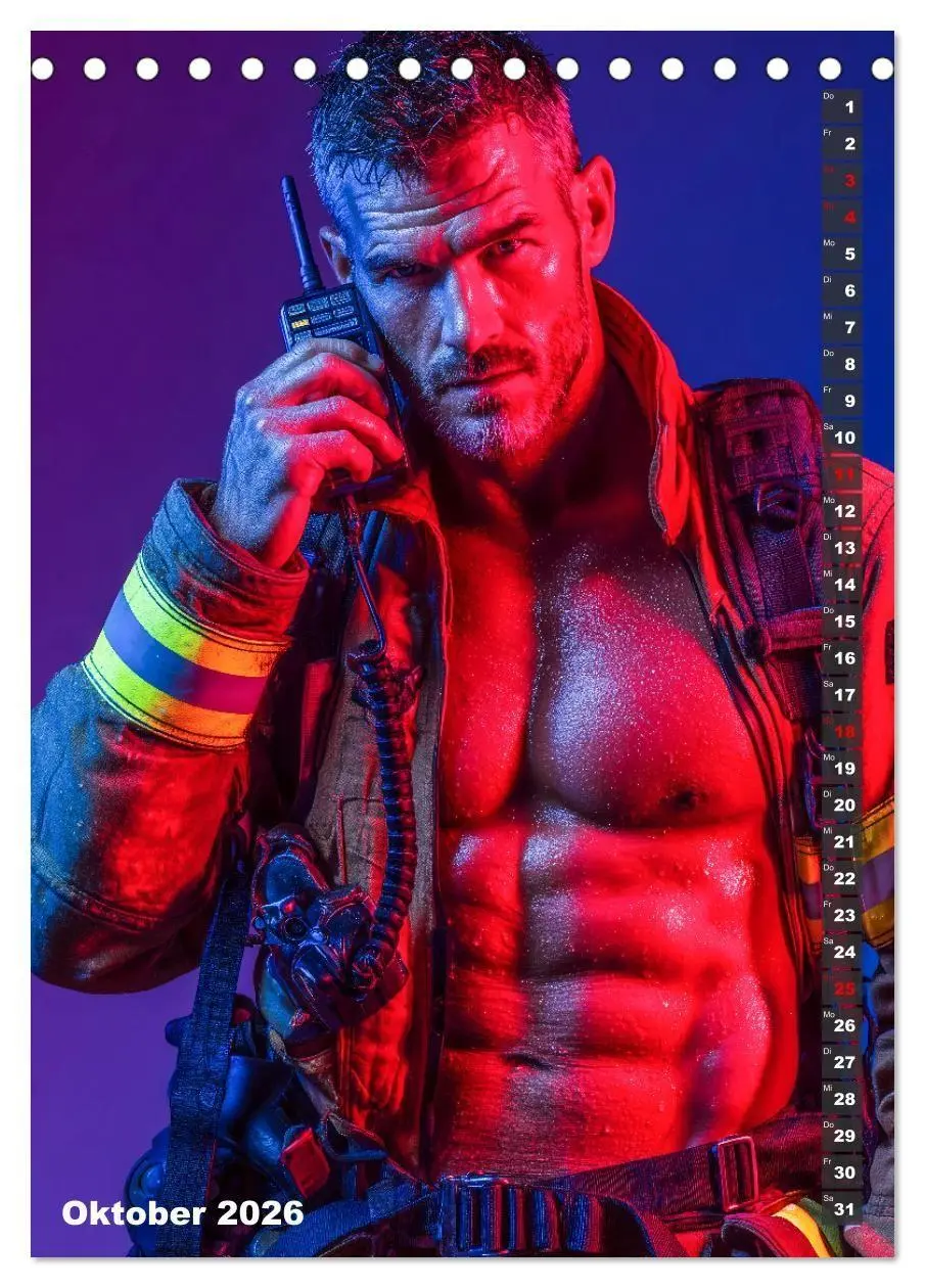 Bild: 9783516629453 | Lösch mich - Sexy Feuerwehrmänner fast nackt im Männerkalender...