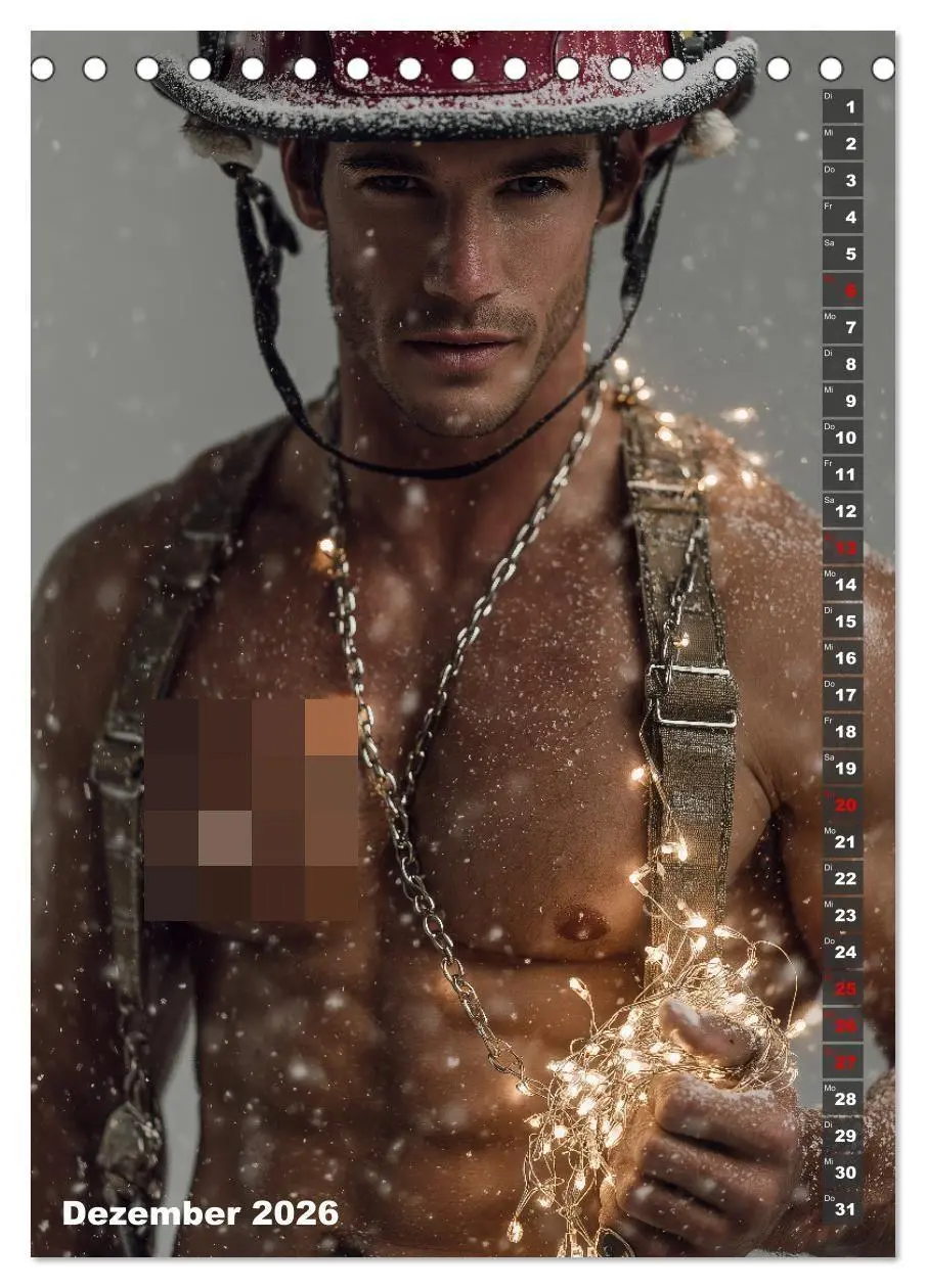 Bild: 9783516629453 | Lösch mich - Sexy Feuerwehrmänner fast nackt im Männerkalender...