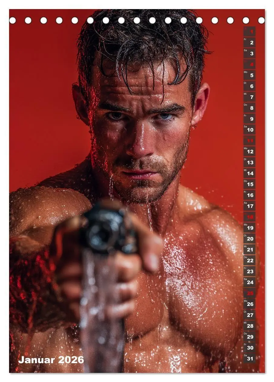 Bild: 9783516629453 | Lösch mich - Sexy Feuerwehrmänner fast nackt im Männerkalender...