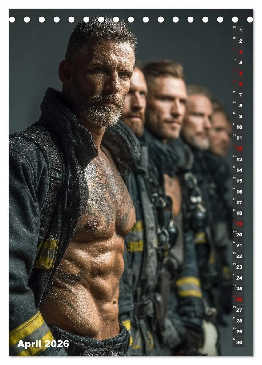 Bild: 9783516629453 | Lösch mich - Sexy Feuerwehrmänner fast nackt im Männerkalender...