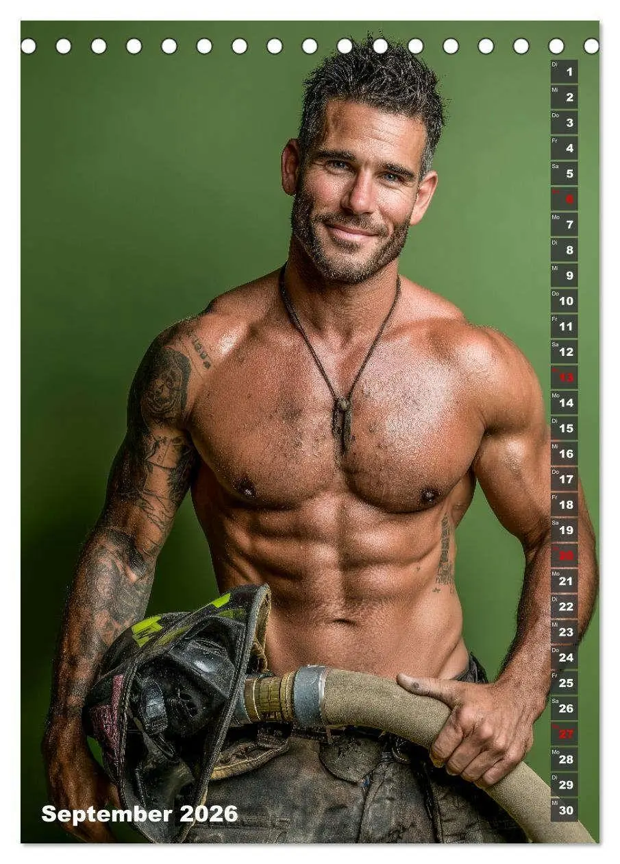 Bild: 9783516629453 | Lösch mich - Sexy Feuerwehrmänner fast nackt im Männerkalender...