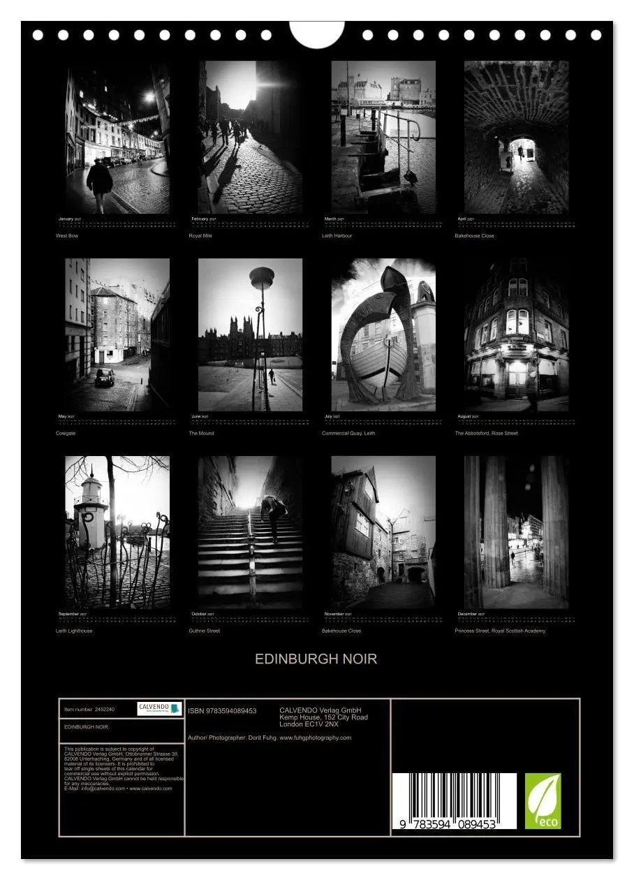 Bild: 9783594089453 | EDINBURGH NOIR (Wall Calendar 2027 DIN A4 portrait), CALVENDO 12...