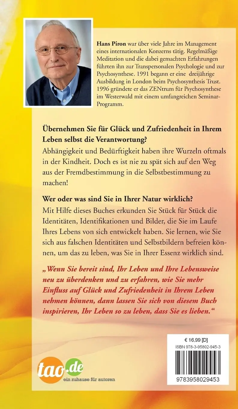 Rückseite: 9783958029453 | Das LEBEN leben! | Der WEG zu einem l(i)ebenswerten Leben | Hans Piron