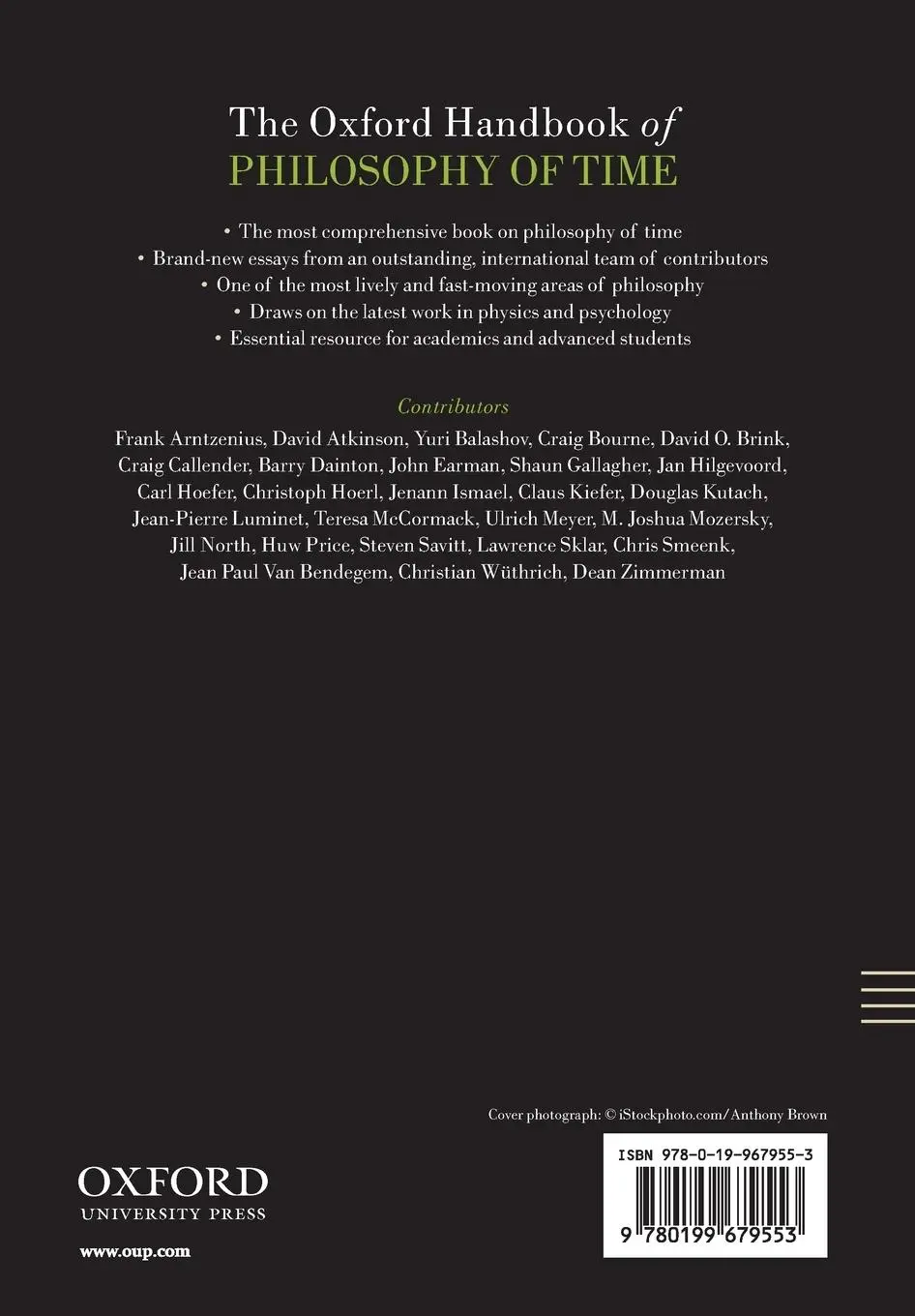 Rückseite: 9780199679553 | The Oxford Handbook of Philosophy of Time | Craig Callender | Buch