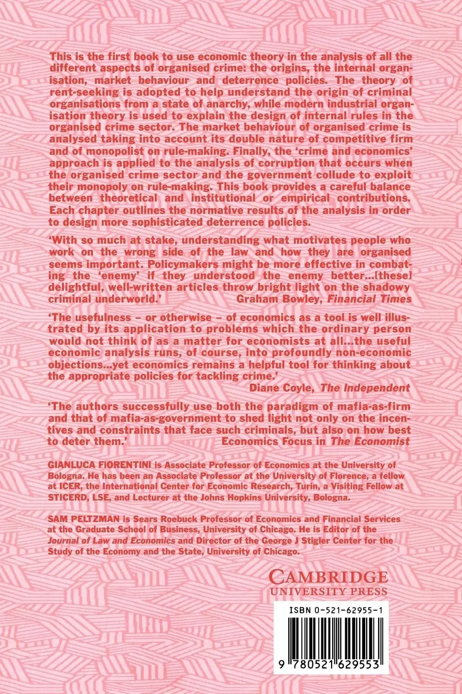 Rückseite: 9780521629553 | The Economics of Organised Crime | Gianluca Fiorentini (u. a.) | Buch