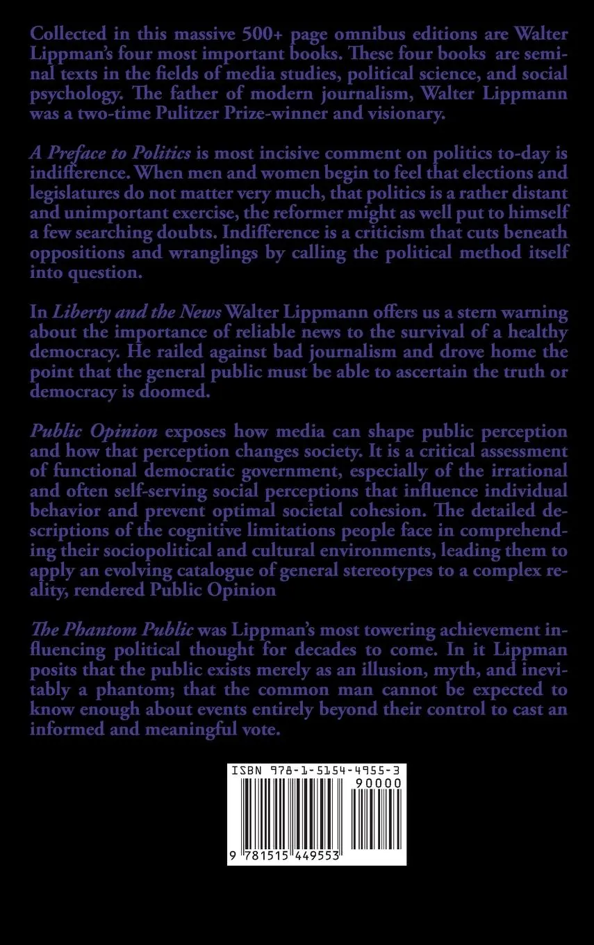 Rückseite: 9781515449553 | The Walter Lippmann Reader | Walter Lippmann | Buch | Englisch | 2021