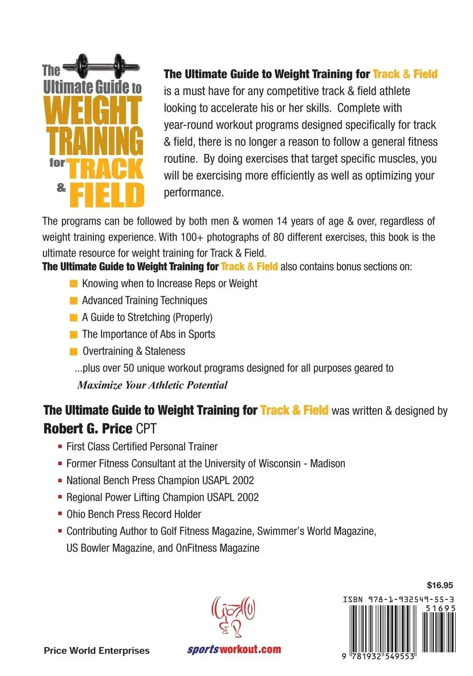 Rückseite: 9781932549553 | The Ultimate Guide to Weight Training for Track &amp; Field | Price | Buch