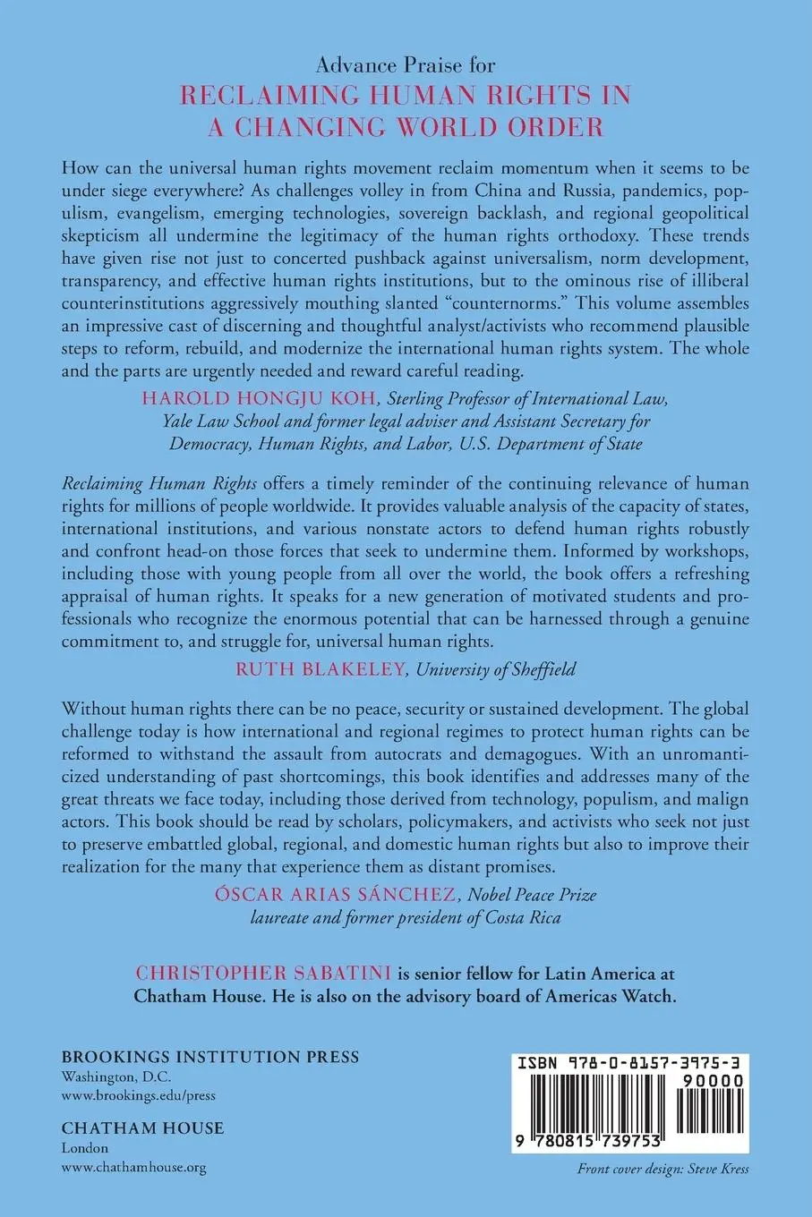Rückseite: 9780815739753 | Reclaiming Human Rights in a Changing World Order | Sabatini | Buch