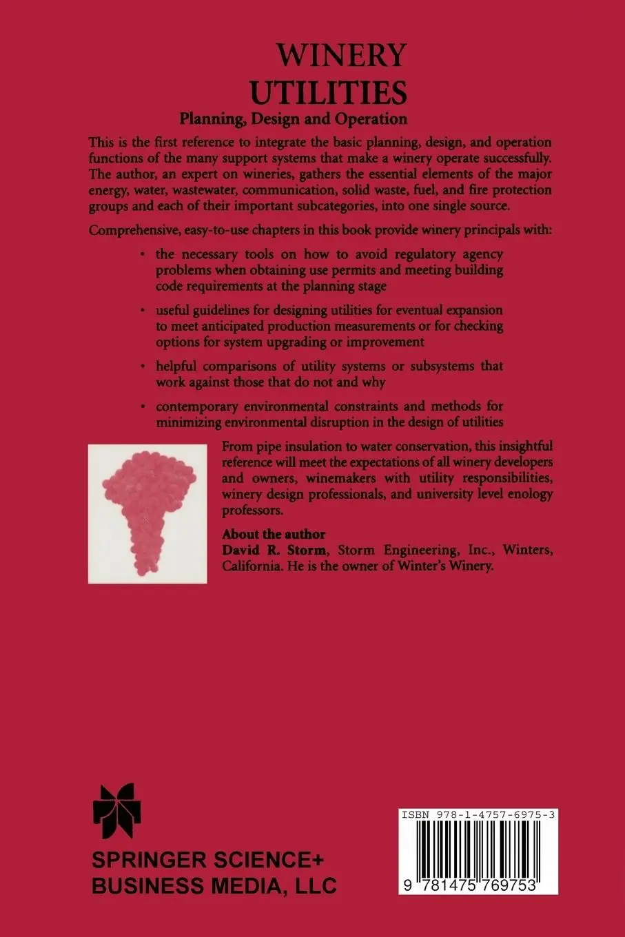 Rückseite: 9781475769753 | Winery Utilities | Planning, Design and Operation | David R. Storm