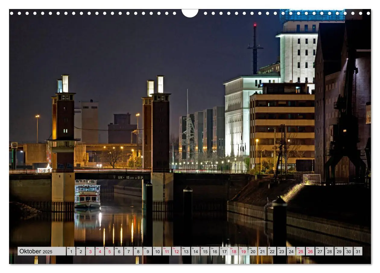 Bild: 9783435419753 | Es wird Nacht in Duisburg (Wandkalender 2025 DIN A3 quer), CALVENDO...