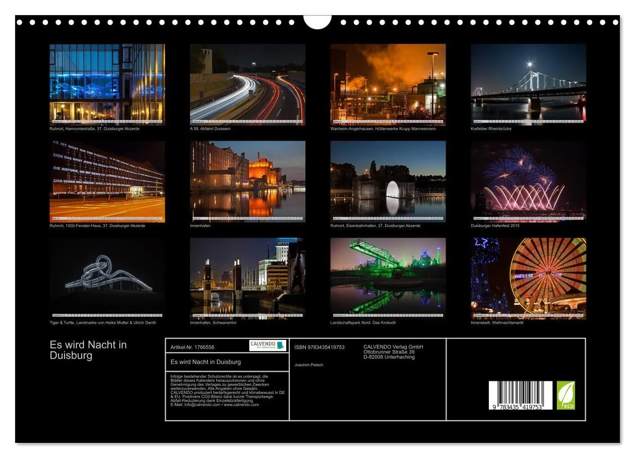 Bild: 9783435419753 | Es wird Nacht in Duisburg (Wandkalender 2025 DIN A3 quer), CALVENDO...