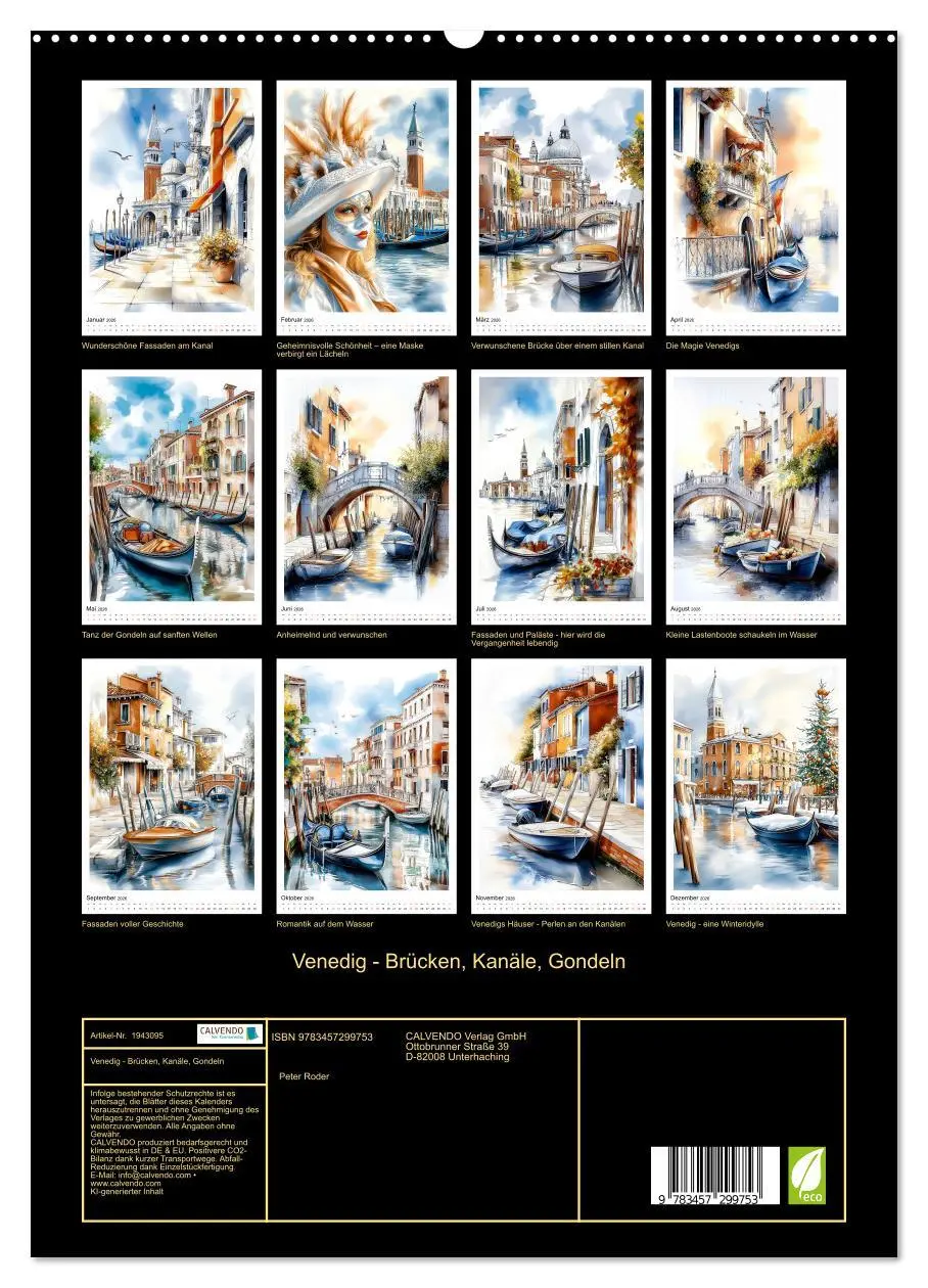Bild: 9783457299753 | Venedig - Brücken, Kanäle, Gondeln (hochwertiger Premium...