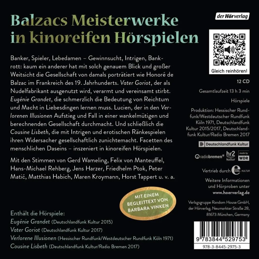 Bild: 9783844529753 | Die große Hörspiel-Edition | Honoré de Balzac | Audio-CD | Deutsch