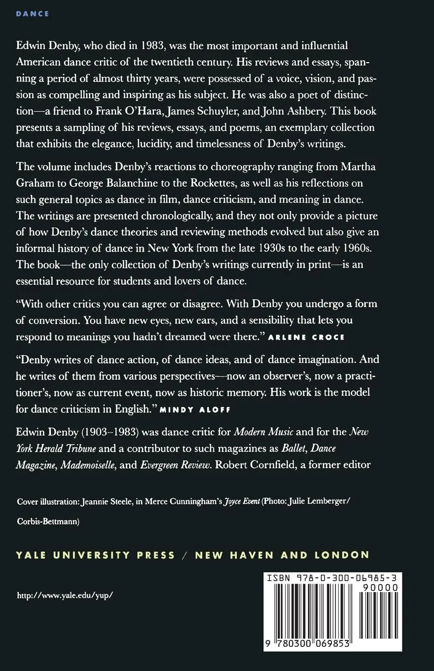 Rückseite: 9780300069853 | Dance Writings and Poetry | Edwin Denby | Taschenbuch | Englisch