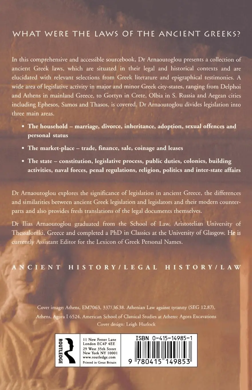 Rückseite: 9780415149853 | Ancient Greek Laws | A Sourcebook | Ilias Arnaoutoglou | Taschenbuch