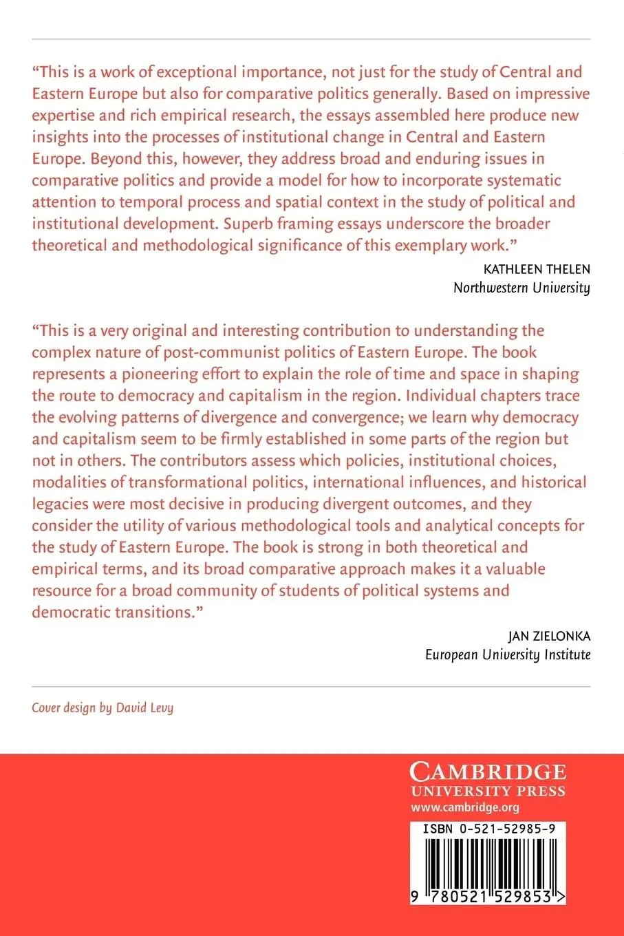 Rückseite: 9780521529853 | Capitalism and Democracy in Central and Eastern Europe | Taschenbuch
