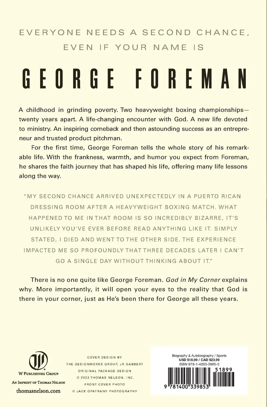 Rückseite: 9781400339853 | God in My Corner | A Spiritual Memoir | George Foreman (u. a.) | Buch Rückseite: 9781400339853 | God in My Corner | A Spiritual Memoir | George Foreman (u. a.) | Buch