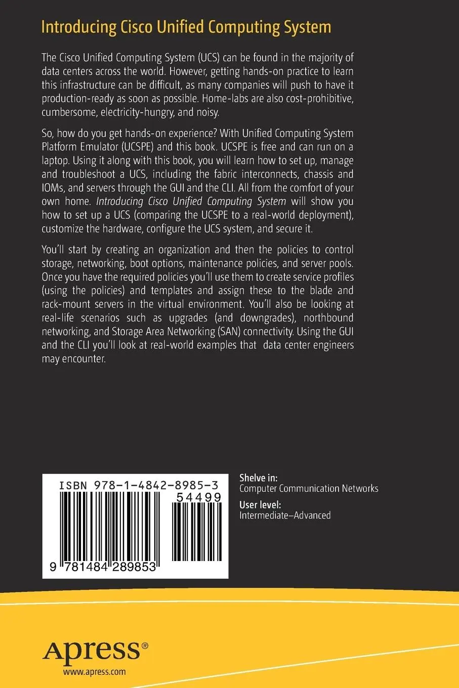 Rückseite: 9781484289853 | Introducing Cisco Unified Computing System | Stuart Fordham | Buch