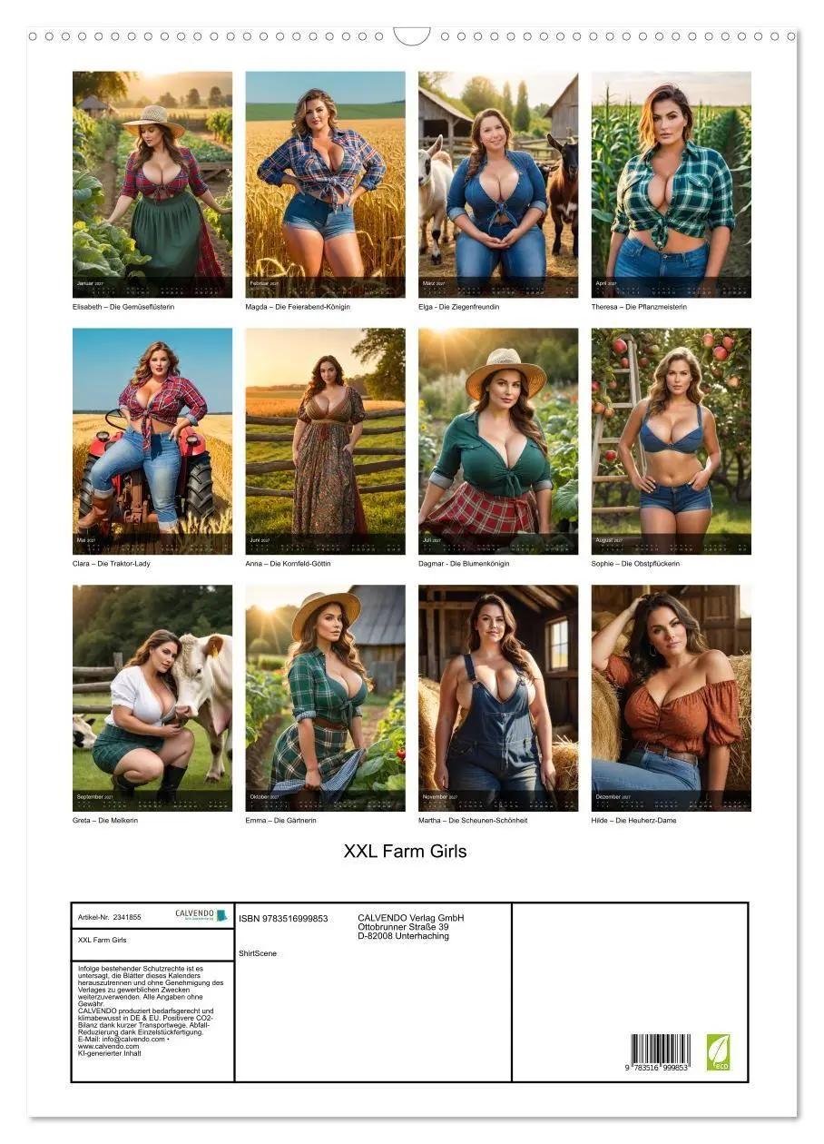 Bild: 9783516999853 | XXL Farm Girls (Wandkalender 2027 DIN A2 hoch), CALVENDO...