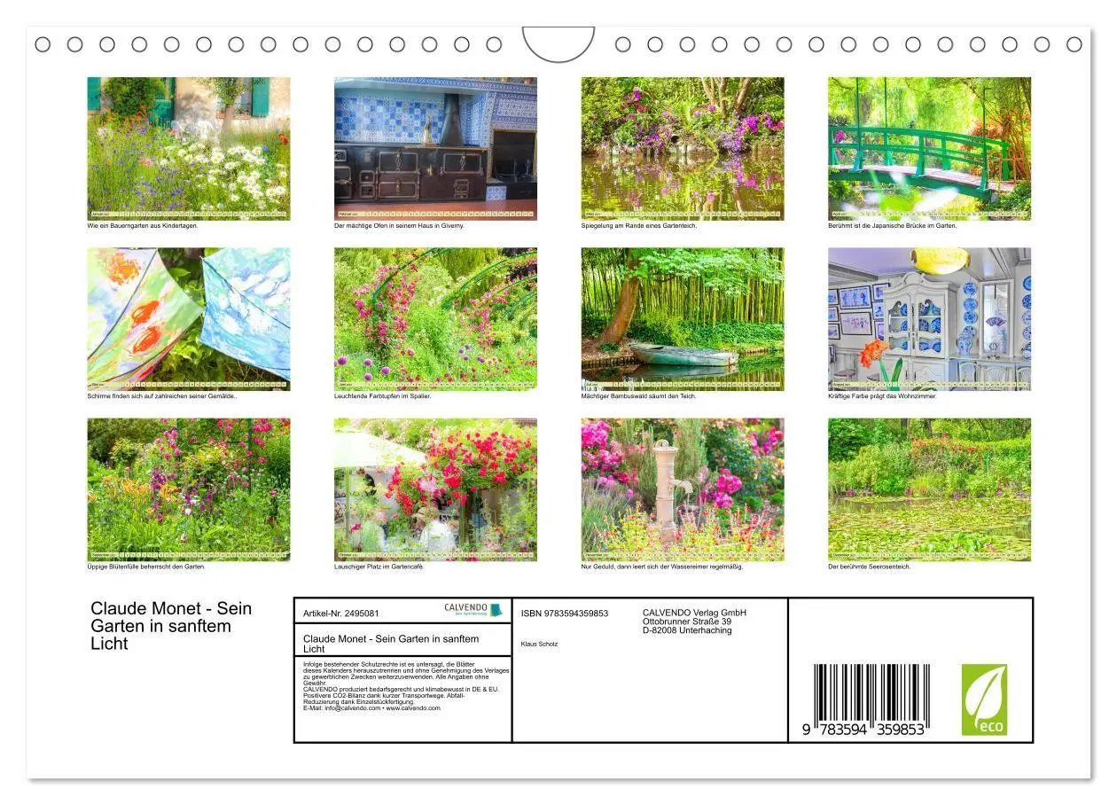 Bild: 9783594359853 | Claude Monet - Sein Garten in sanftem Licht (Wandkalender 2027 DIN...