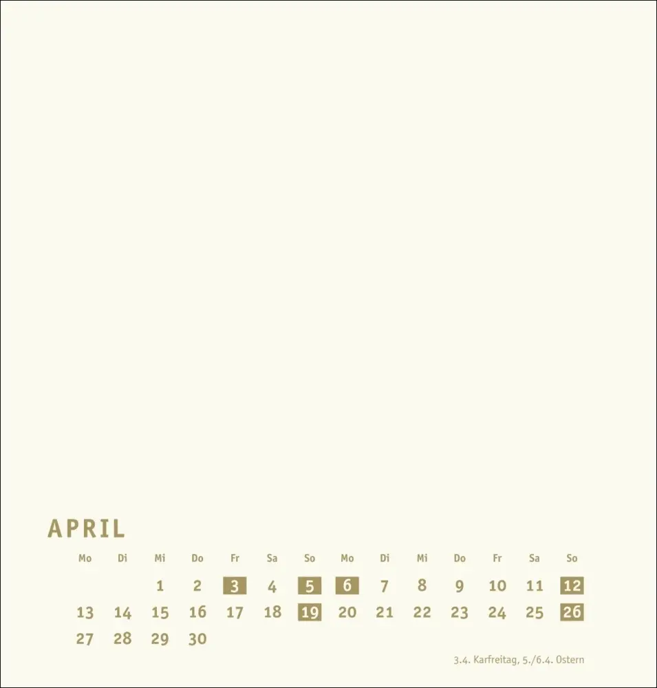 Bild: 9783756409853 | Premium-Bastelkalender gold mittel 2026 | Kalender | Spiralbindung