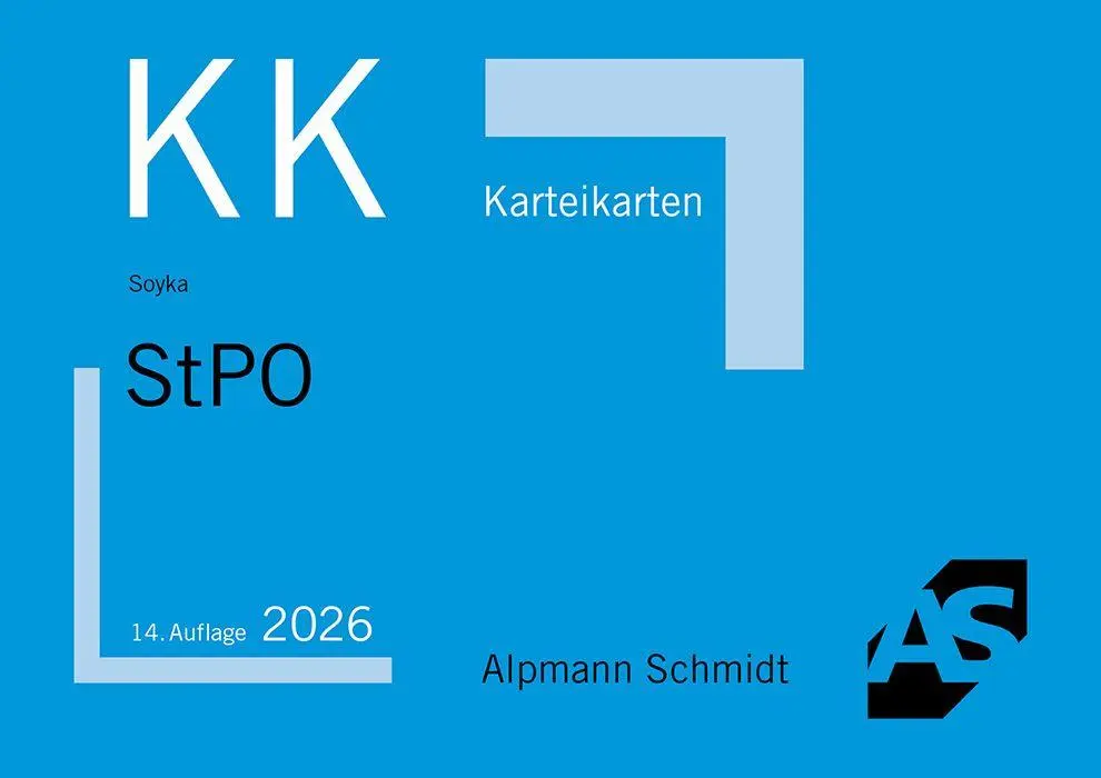 Cover: 9783867529853 | Karteikarten StPO | Martin Soyka | Box | 76 S. | Deutsch | 2026