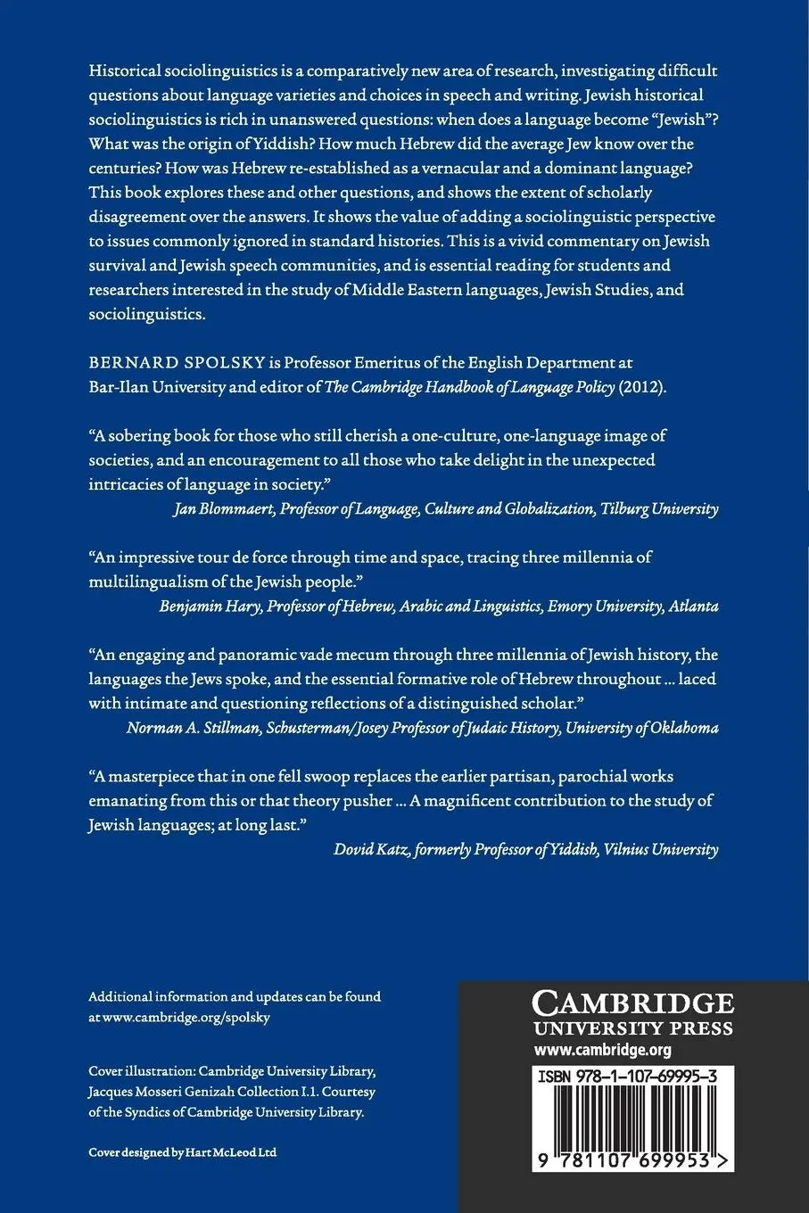 Rückseite: 9781107699953 | The Languages of the Jews | Bernard Spolsky | Taschenbuch | Englisch