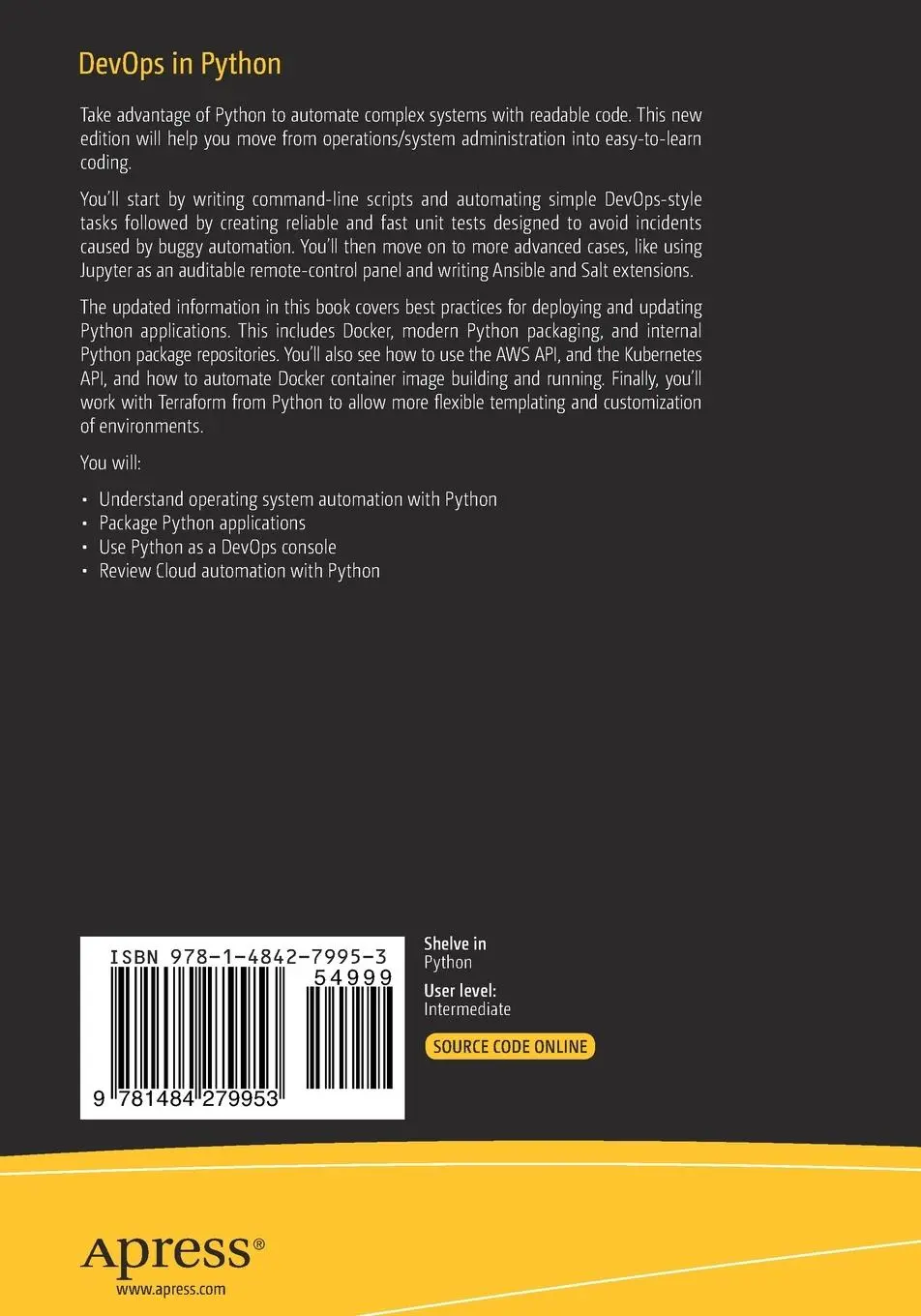 Rückseite: 9781484279953 | DevOps in Python | Infrastructure as Python | Moshe Zadka | Buch