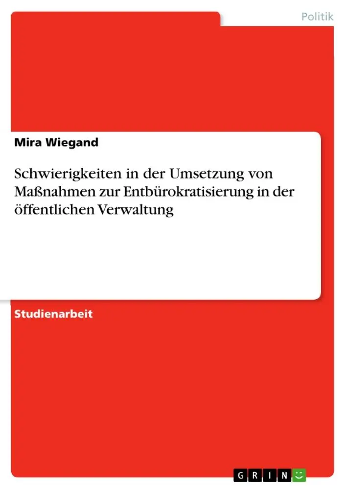 Cover: 9783346089953 | Schwierigkeiten in der Umsetzung von Maßnahmen zur...