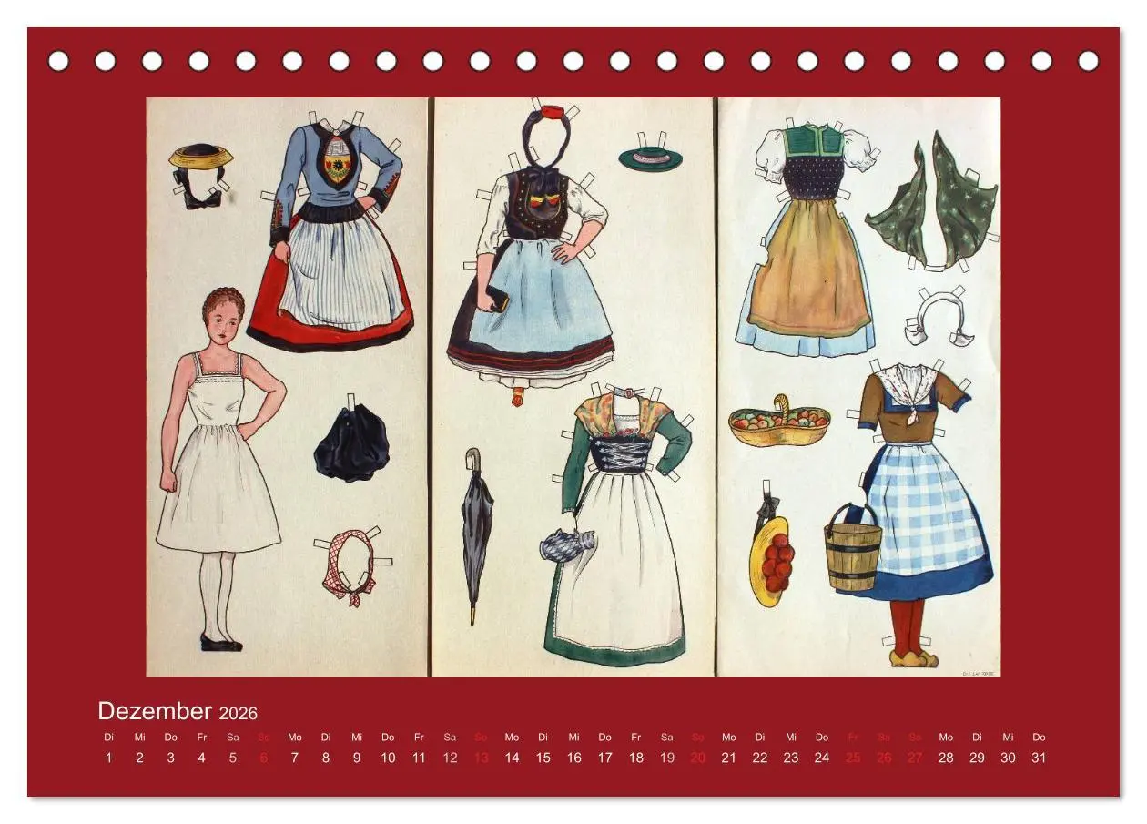 Bild: 9783516129953 | Alte europäische Ankleidepuppen aus Papier (Tischkalender 2026 DIN...