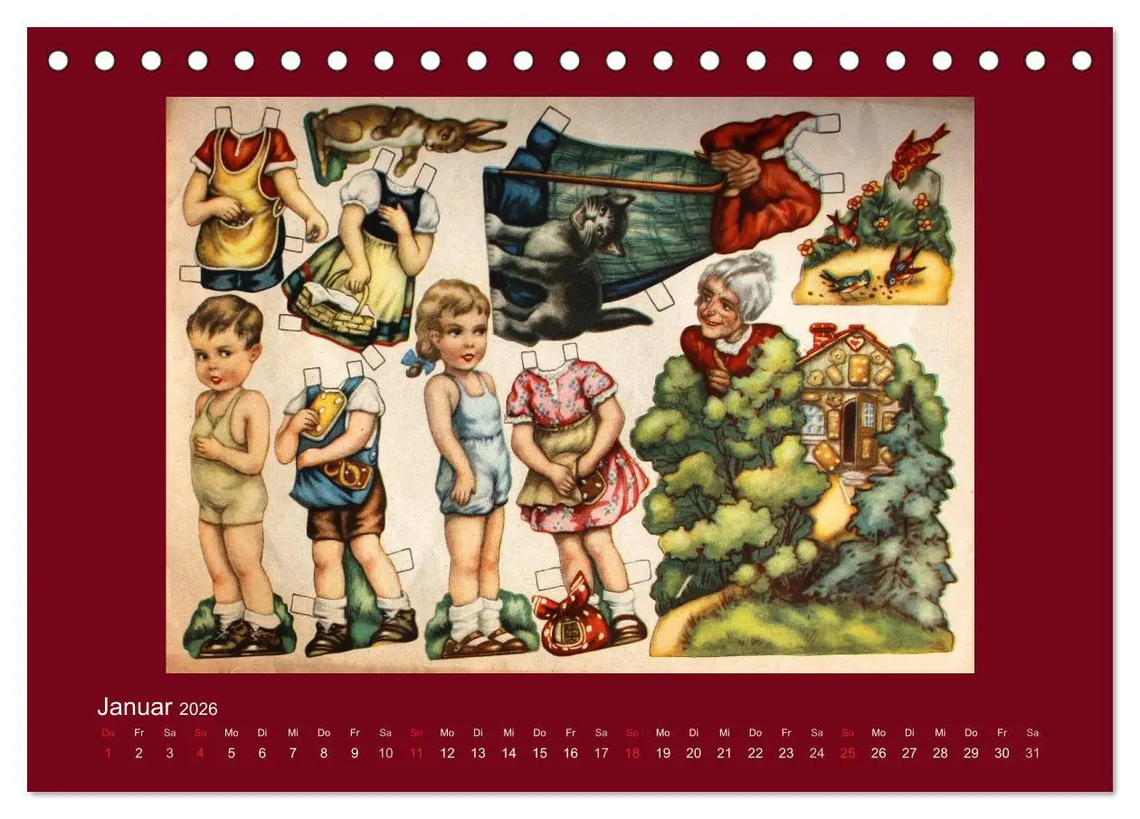 Bild: 9783516129953 | Alte europäische Ankleidepuppen aus Papier (Tischkalender 2026 DIN...