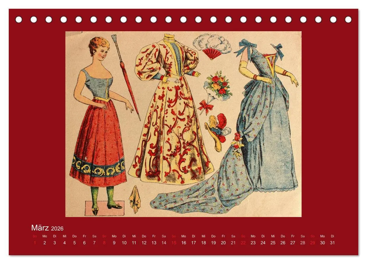 Bild: 9783516129953 | Alte europäische Ankleidepuppen aus Papier (Tischkalender 2026 DIN...